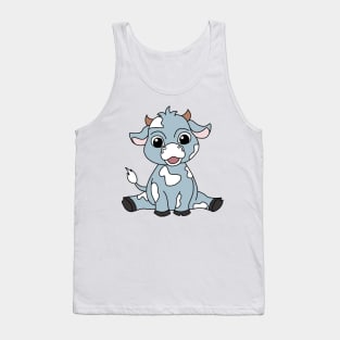 Blue cow Tank Top